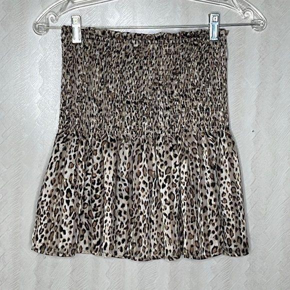 🆕 AQUA Cheetah Print Tube Top Nordstrom Brand Aqua Size XS - Picture 2 of 4